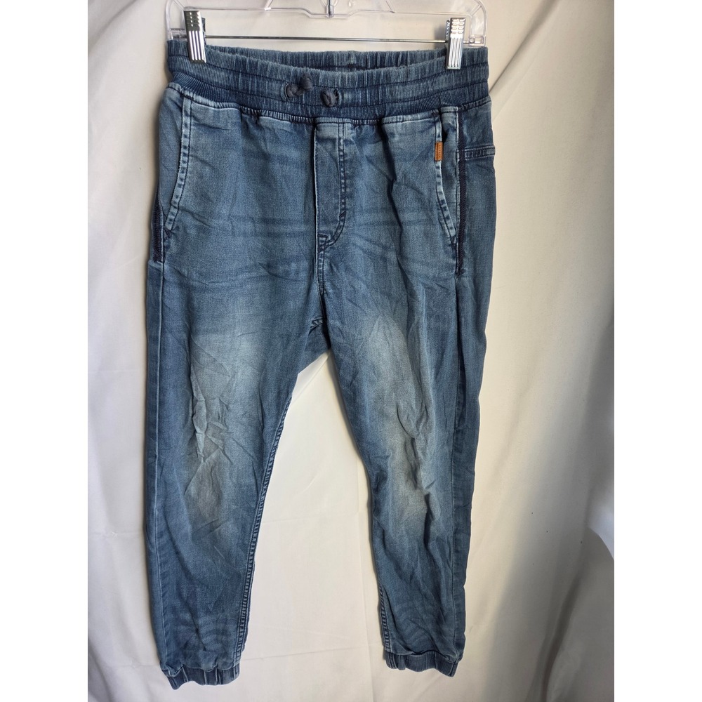 H&M &Denim Jogger Jeans Boys  Blue Medium Wash Relaxed Mid Rise Tapered